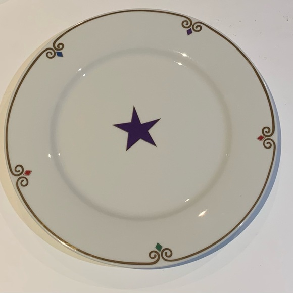Plates Pier 1 Imports Celebration Plates Stars Gold Trim Porcelain Set of 4 - Picture 3 of 6